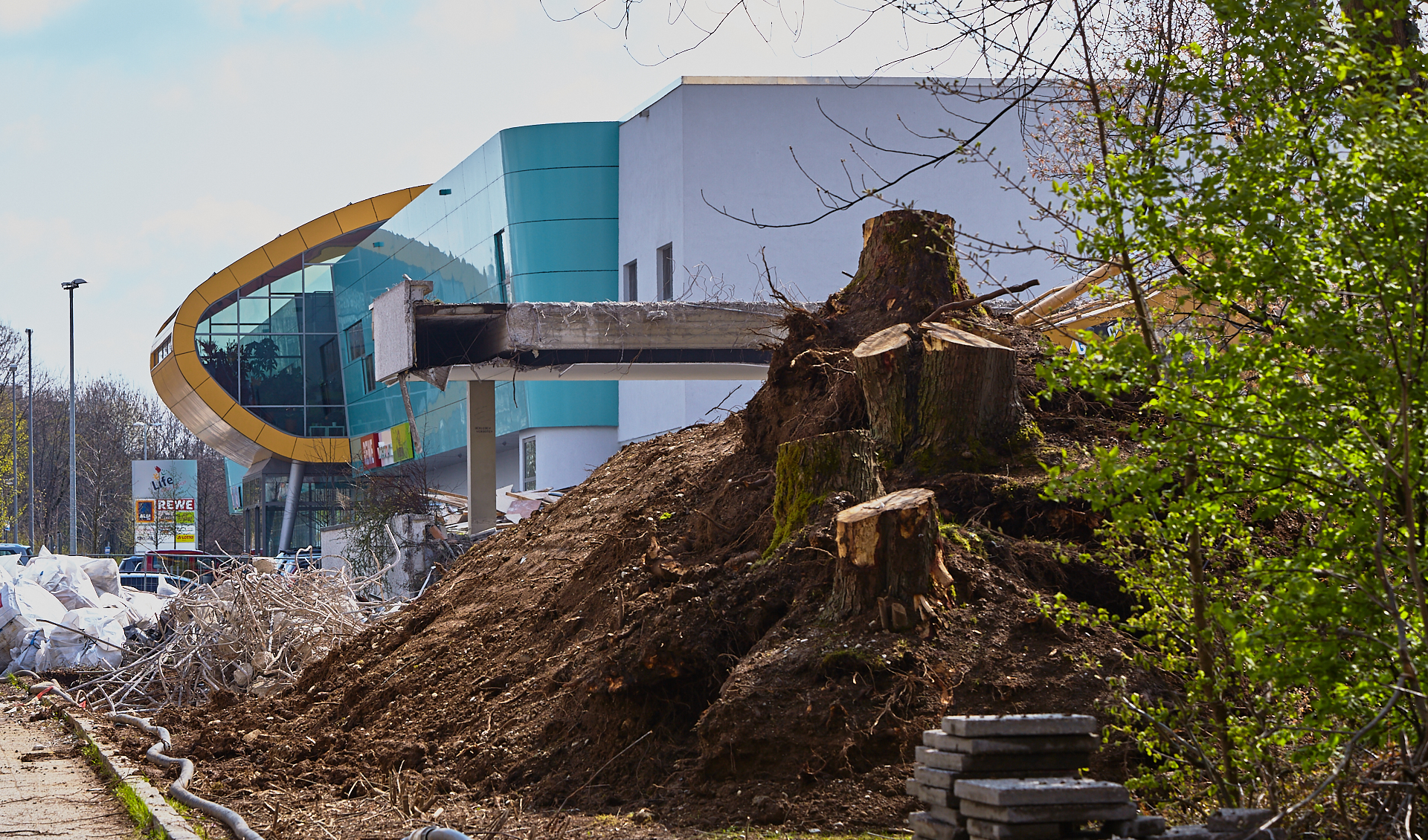 Plettzentrum-Abrissarbeiten am 17.04.2012