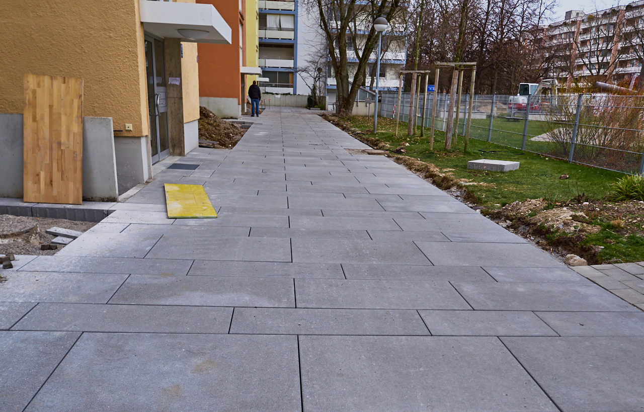 Plettstrasse mit neuen Pflastersteine am 10.12.2017