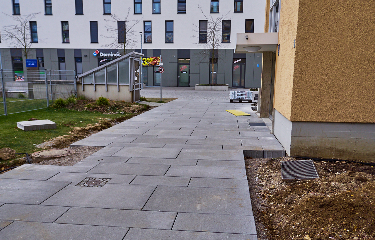 Plettstrasse mit neuen Pflastersteine am 10.12.2017