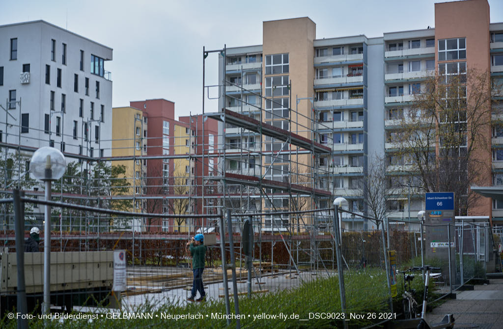 26.11.2021 - Baustelle Plettzentrum zur Montessori Schule in Neuperlach