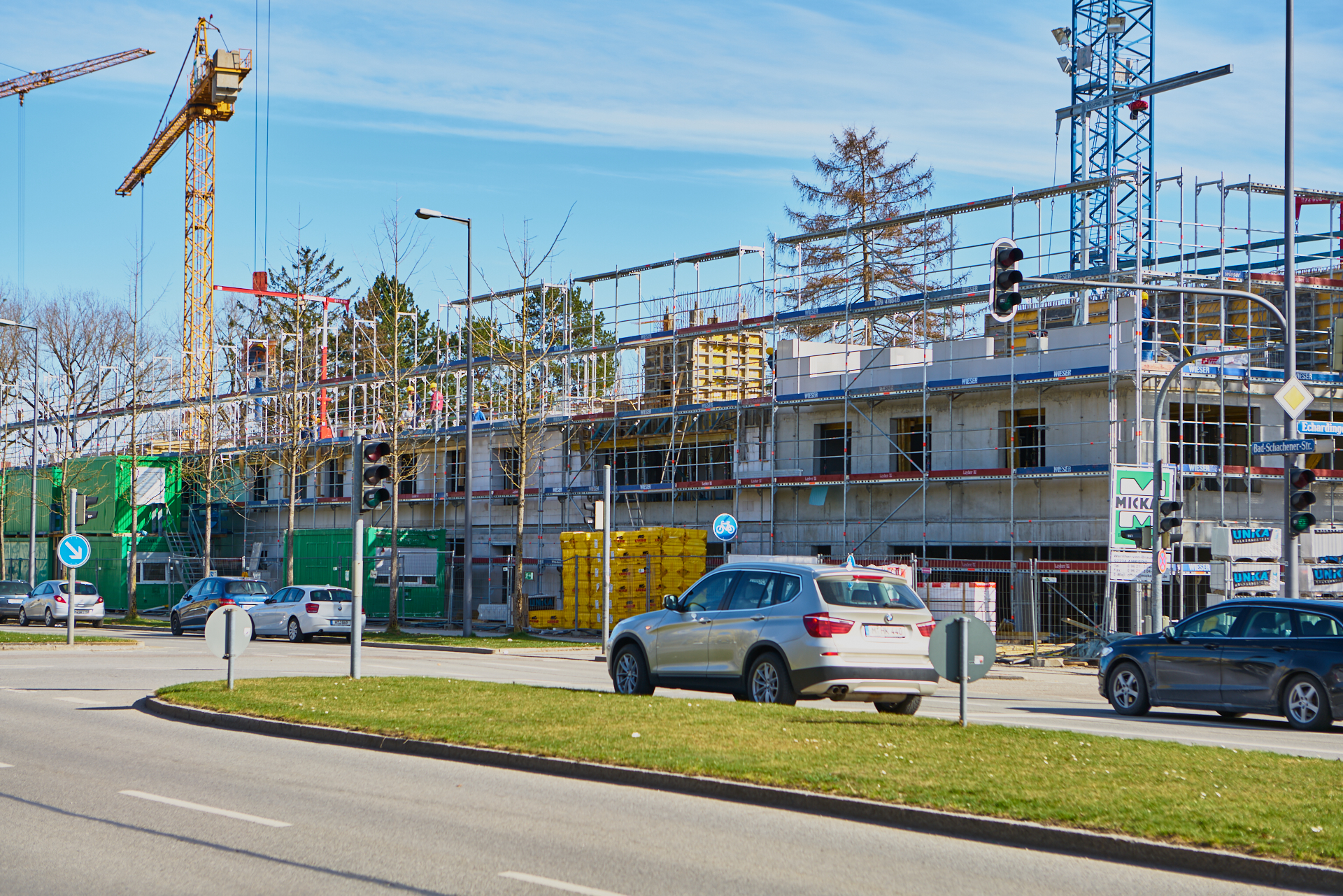 04.04.2018 - Baustelle Maikäfersiedlung in der Bad Schachener Straße in Neuperlach