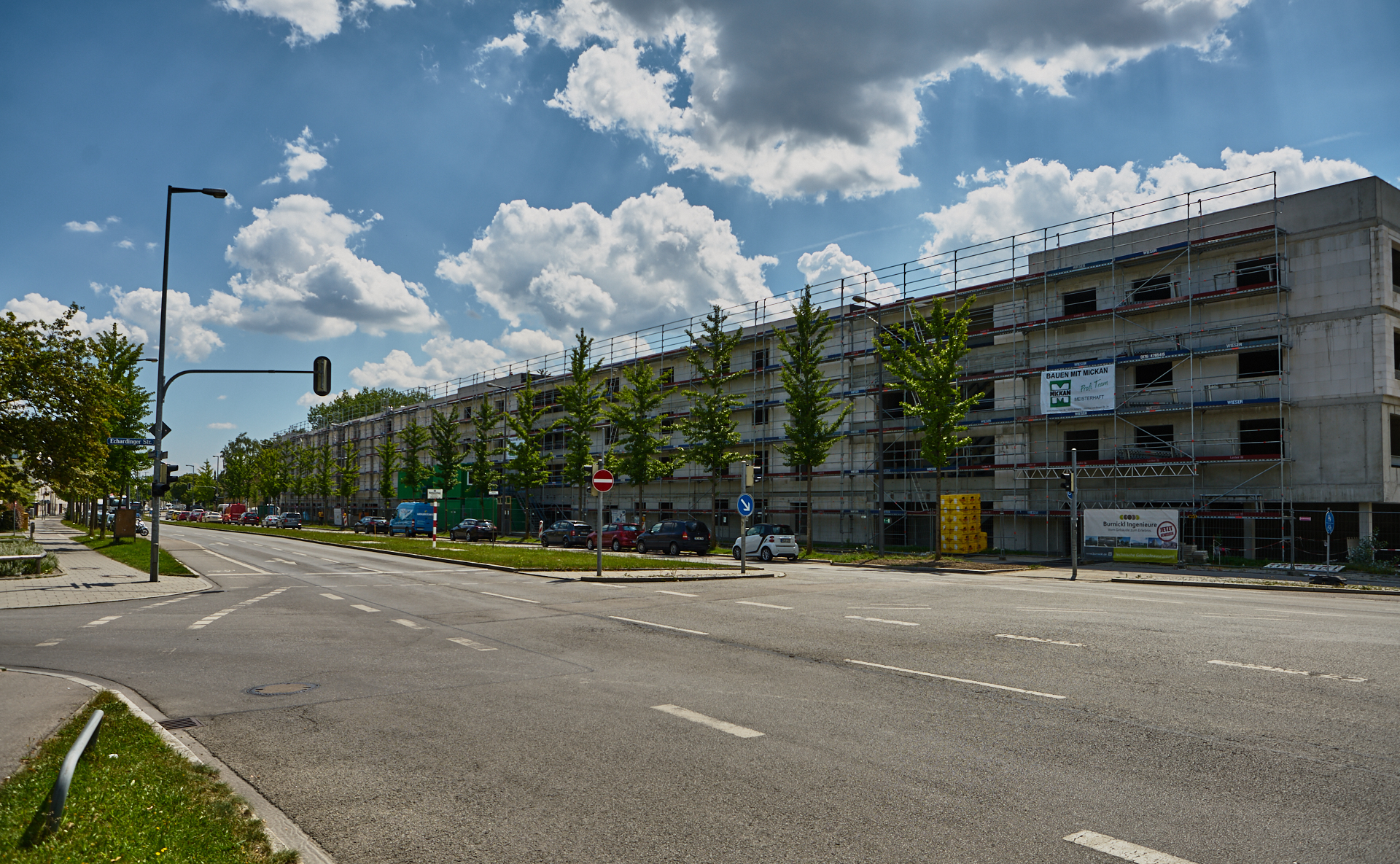 30.07.2018 - Baustelle Maikäfersiedlung in der Bad Schachener Straße in Neuperlach