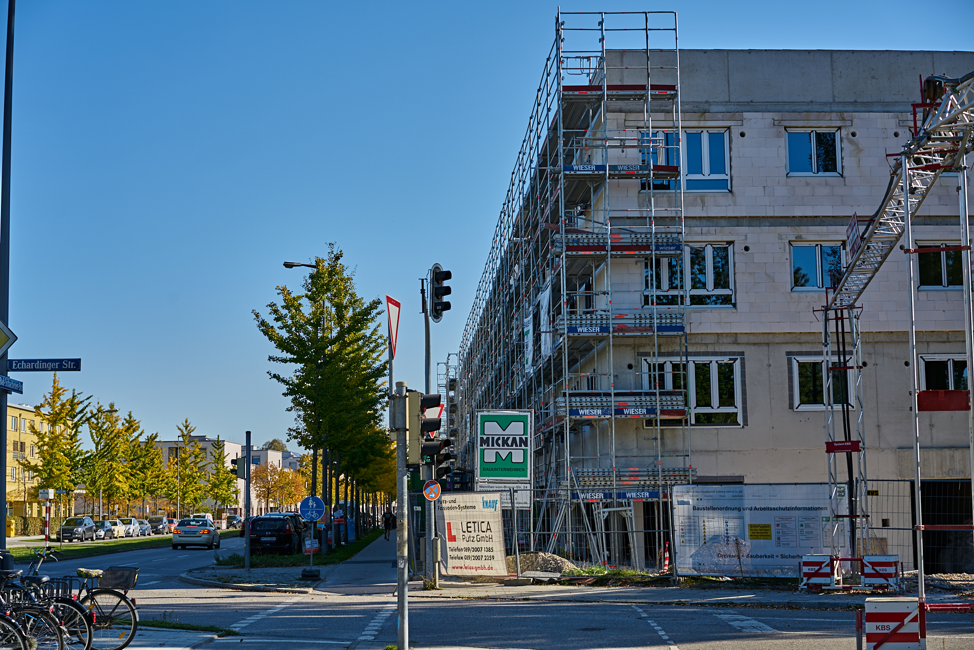 26.10.2018 - Baustelle Maikäfersiedlung in der Bad Schachener Straße in Neuperlach