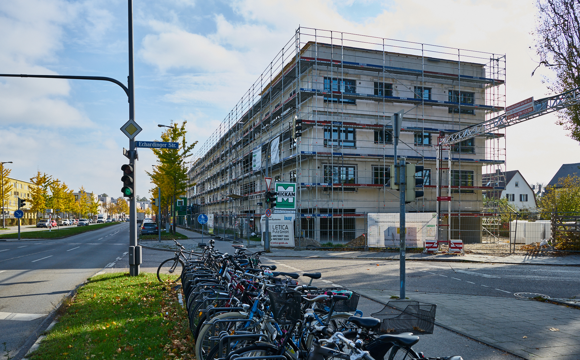 26.10.2018 - Baustelle Maikäfersiedlung in der Bad Schachener Straße in Neuperlach