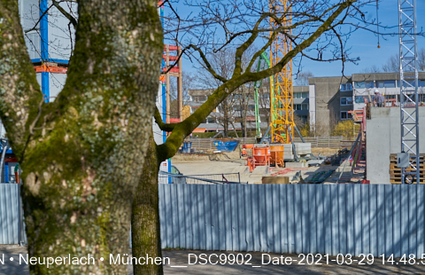 29.03.2021 - Baustelle zu neuen Grundschule am Strehleranger in Neuperlach